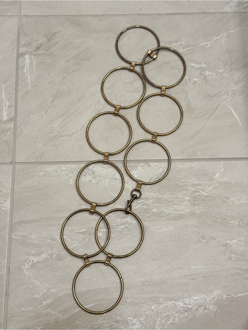 Vintage Y2K Gold Interlocking Circle Chain Belt